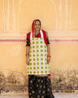 Aster Hand-Block Printed Linen Smock Apron