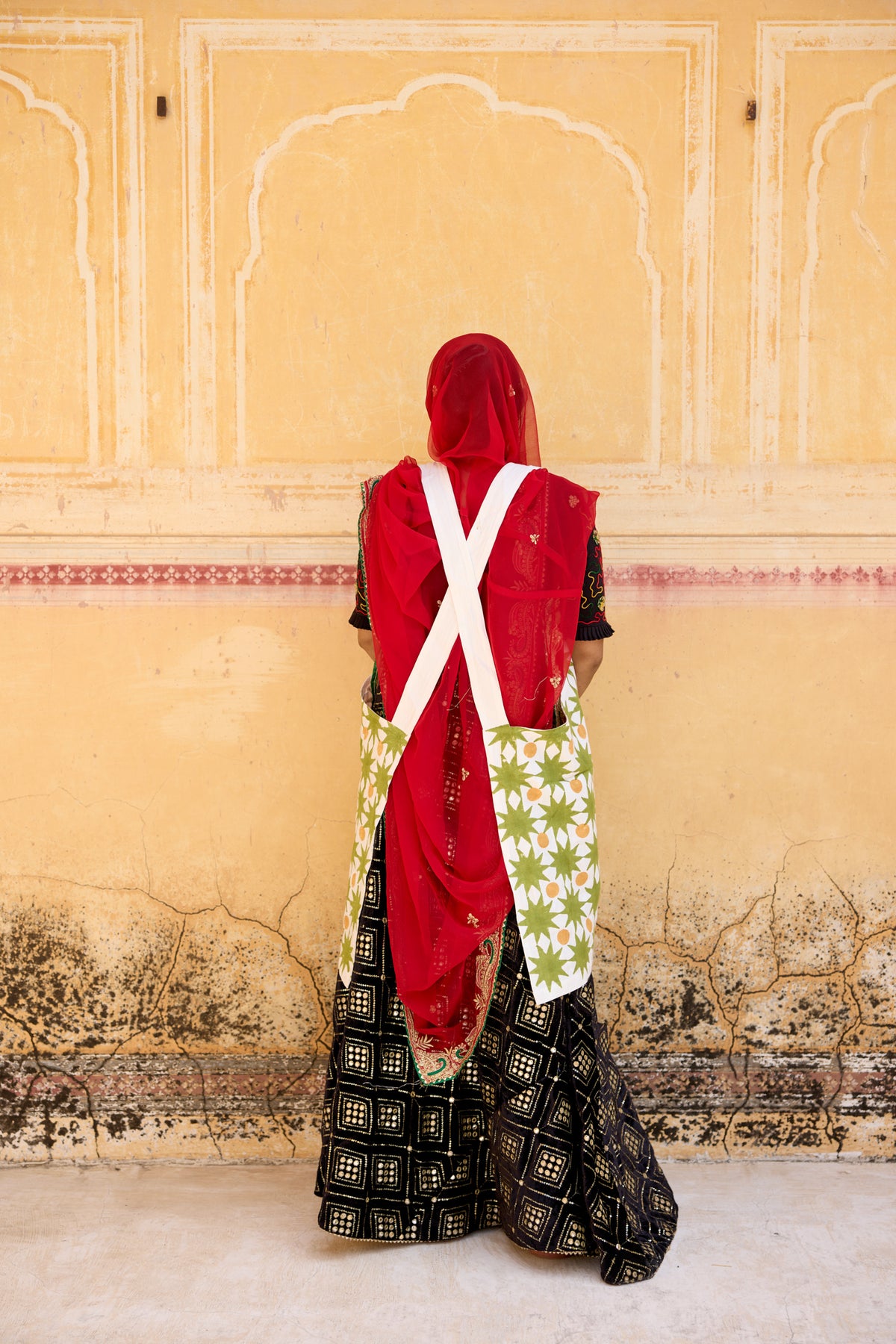 Aster Hand-Block Printed Linen Smock Apron