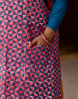 Kite Indigo + Red Linen Smock Apron