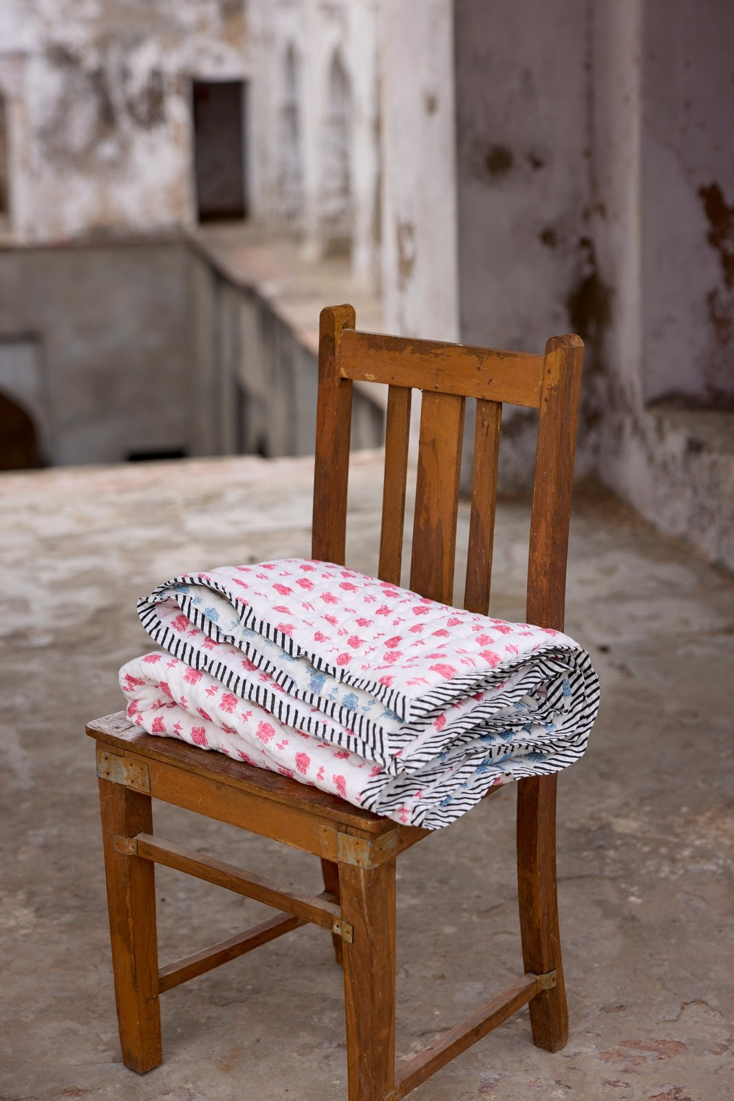 Pink Elephant Baby Quilt