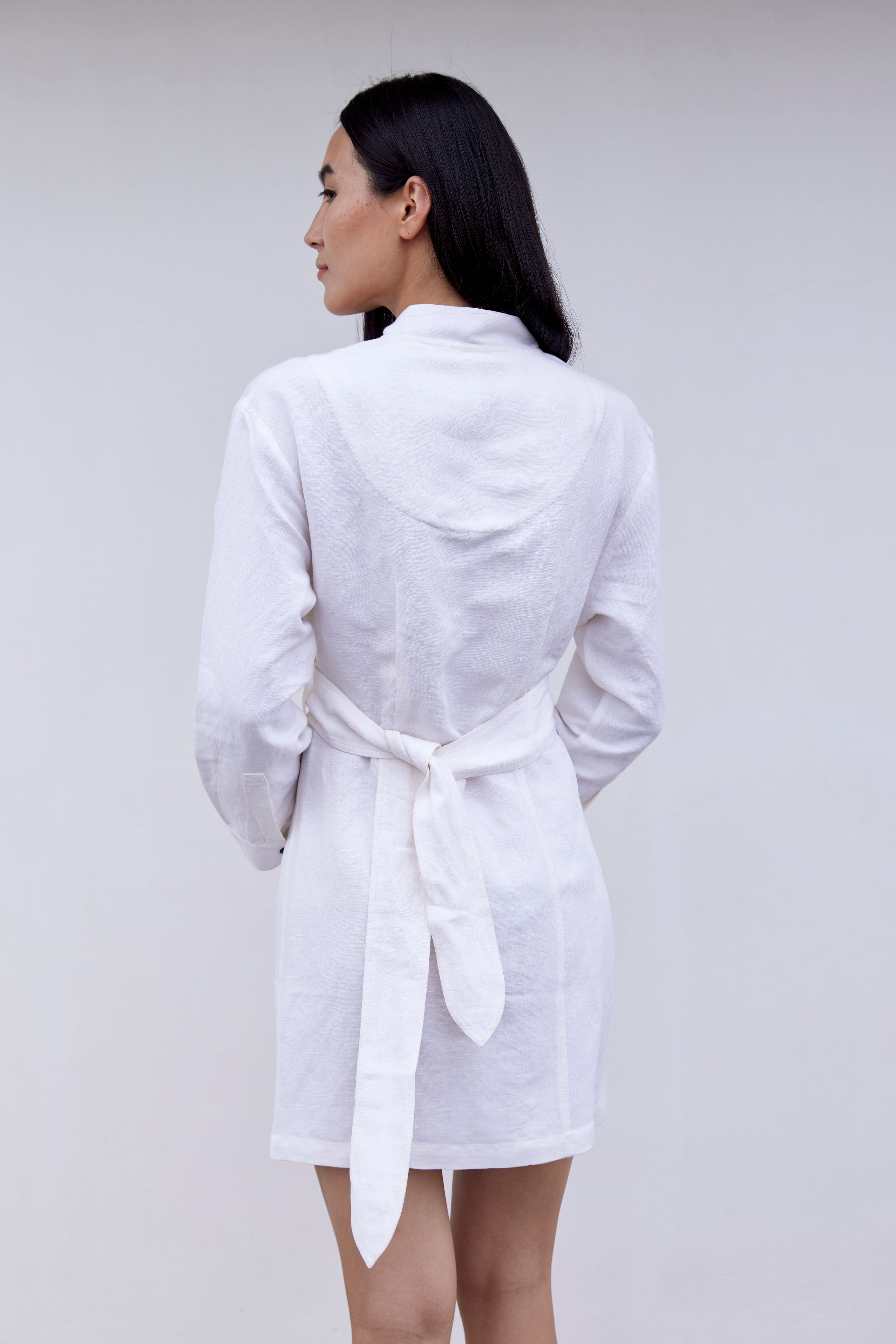 kate mini dress Kate Mini Dress - Minimalist White Wrap Dress in 100% Cotton