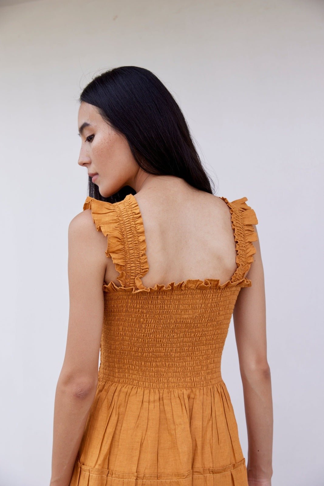 Alma Linen Midi Dress - CQC LA - XS/S