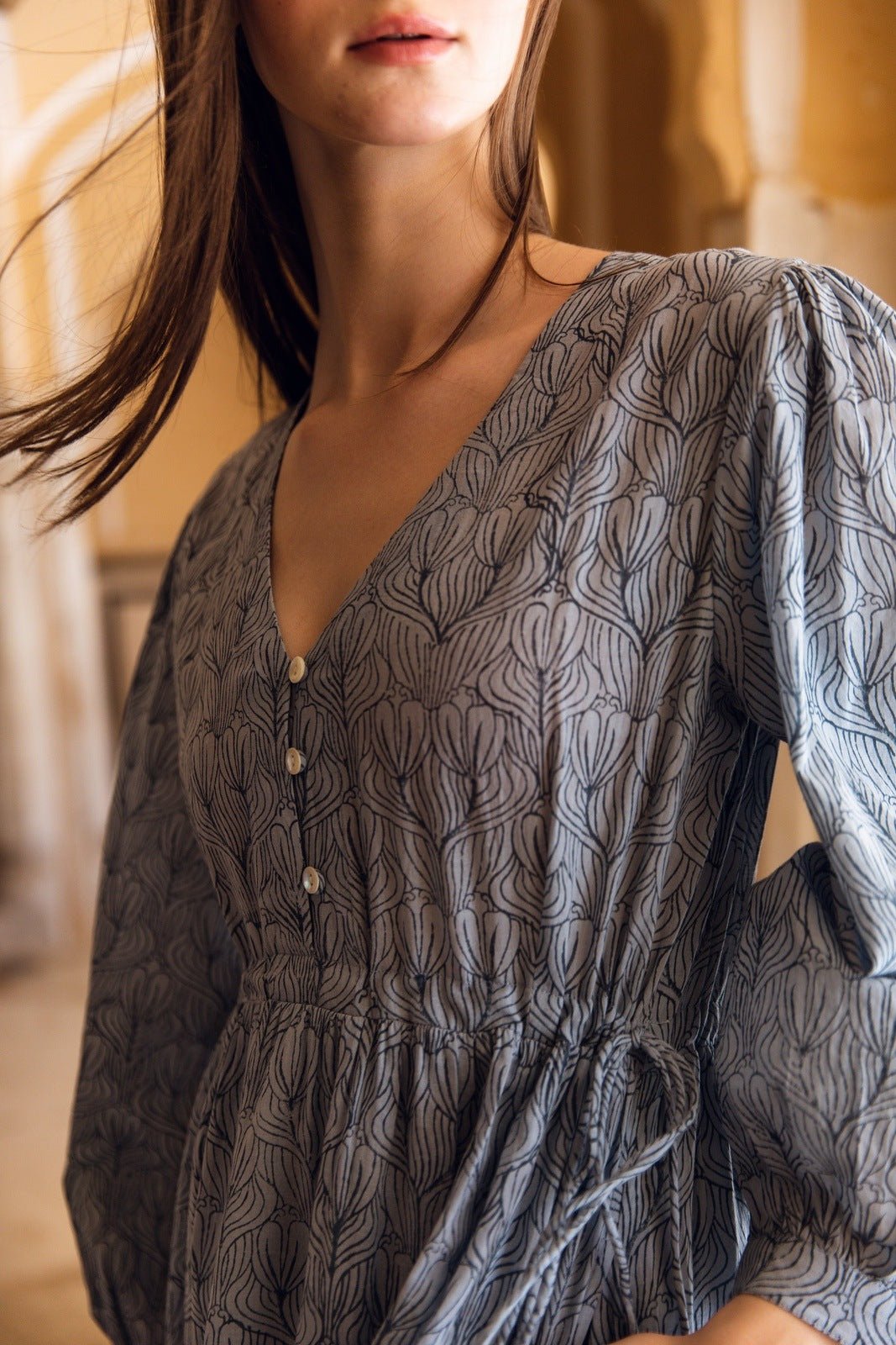 Hand-Printed Ashbury Dress - CQC LA - XS/S