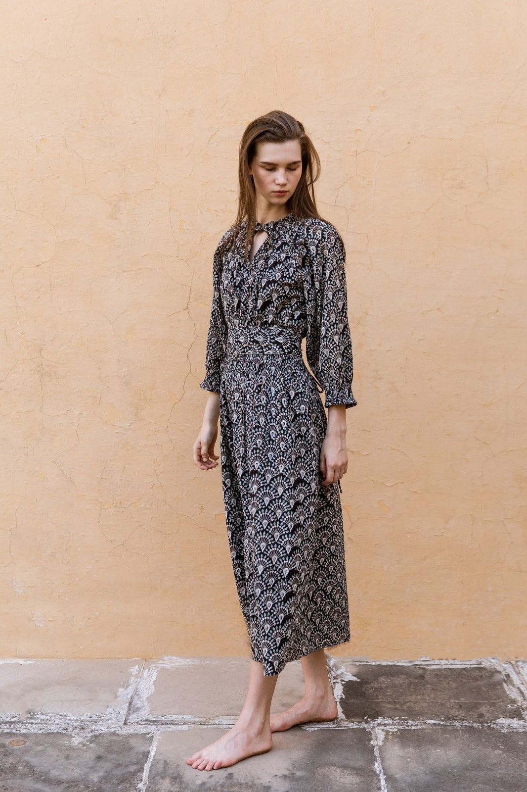 Hand-Printed Dree Maxi Dress (Lurex) - CQC LA - XS/S