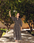 Hand-Printed Dree Maxi Dress (Lurex) - CQC LA - XS/S