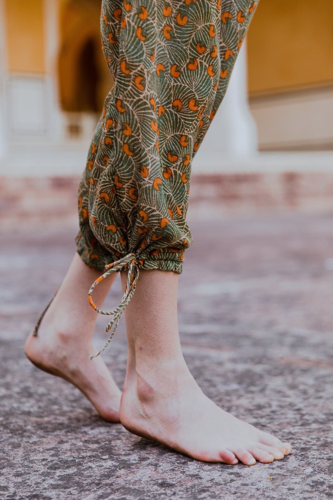 Hand-Printed Simané Jumpsuit (Safari Green) - CQC LA - One Size