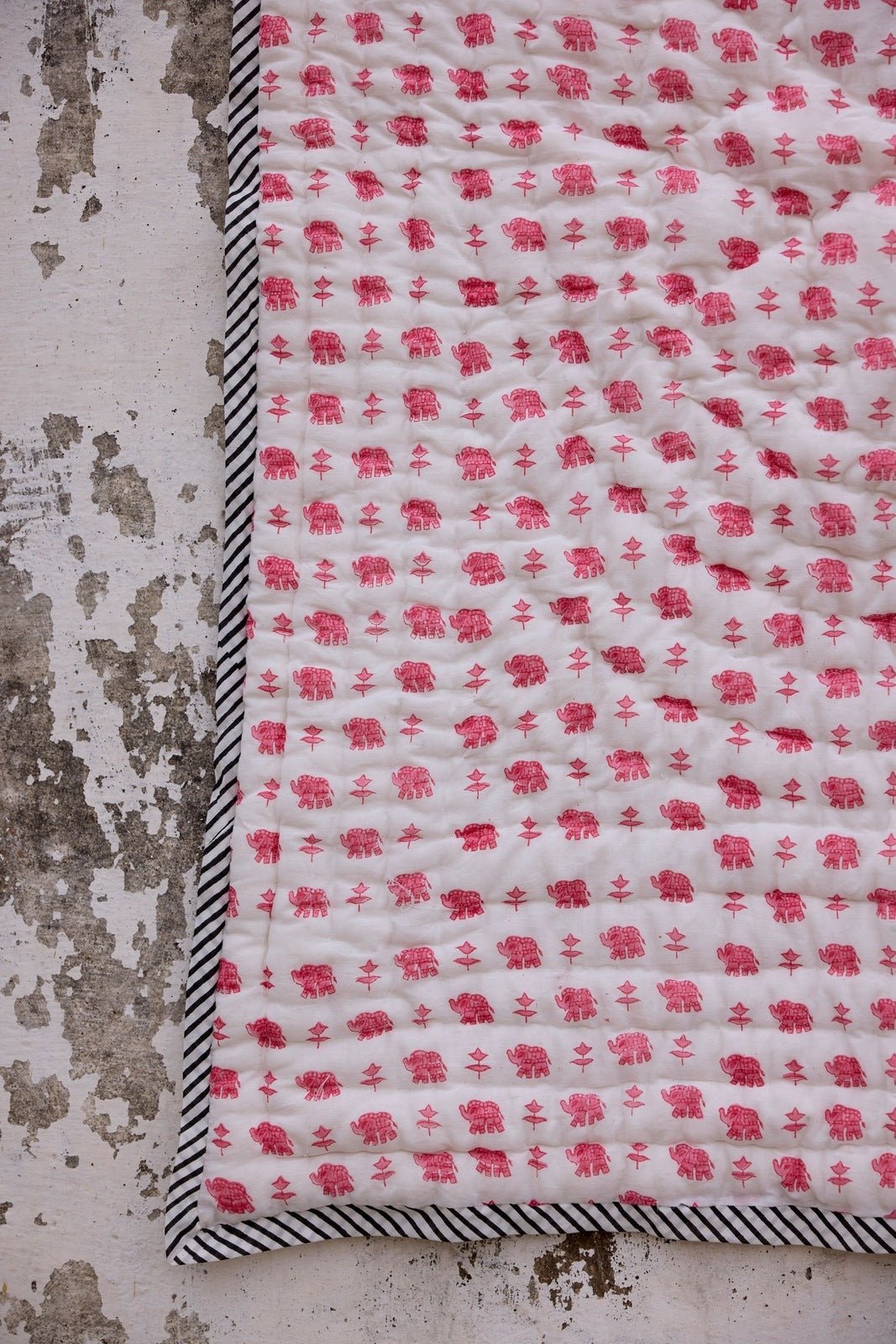 Pink Elephant Baby Quilt - CQC LA - Baby