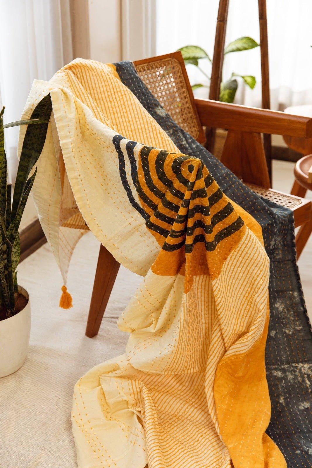 Spiral Kantha Throw - CQC LA - Cotton