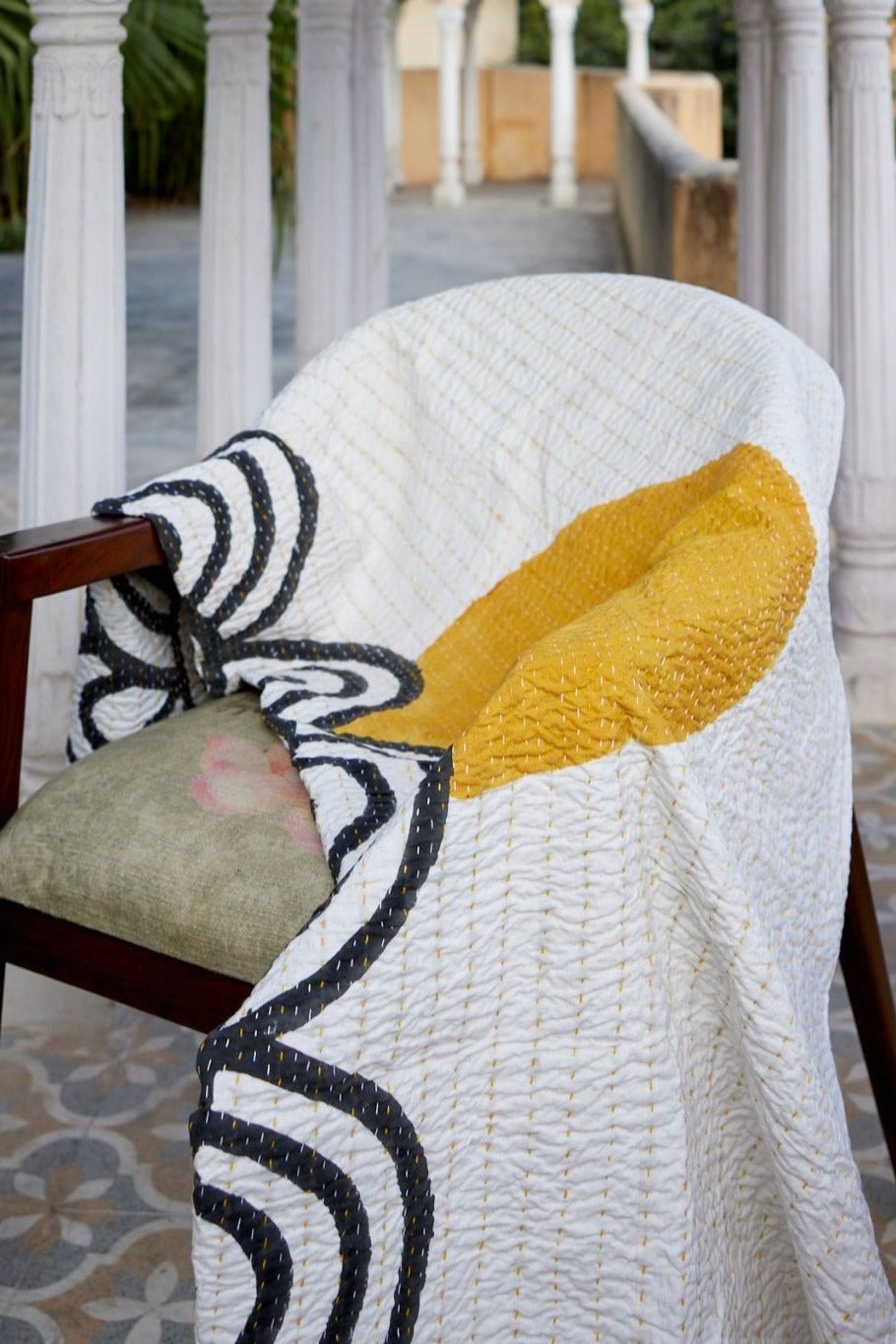 Making Waves Kantha Throw