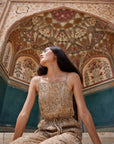Hand-Printed Simané Jumpsuit (Desert Sand) - CQC LA -