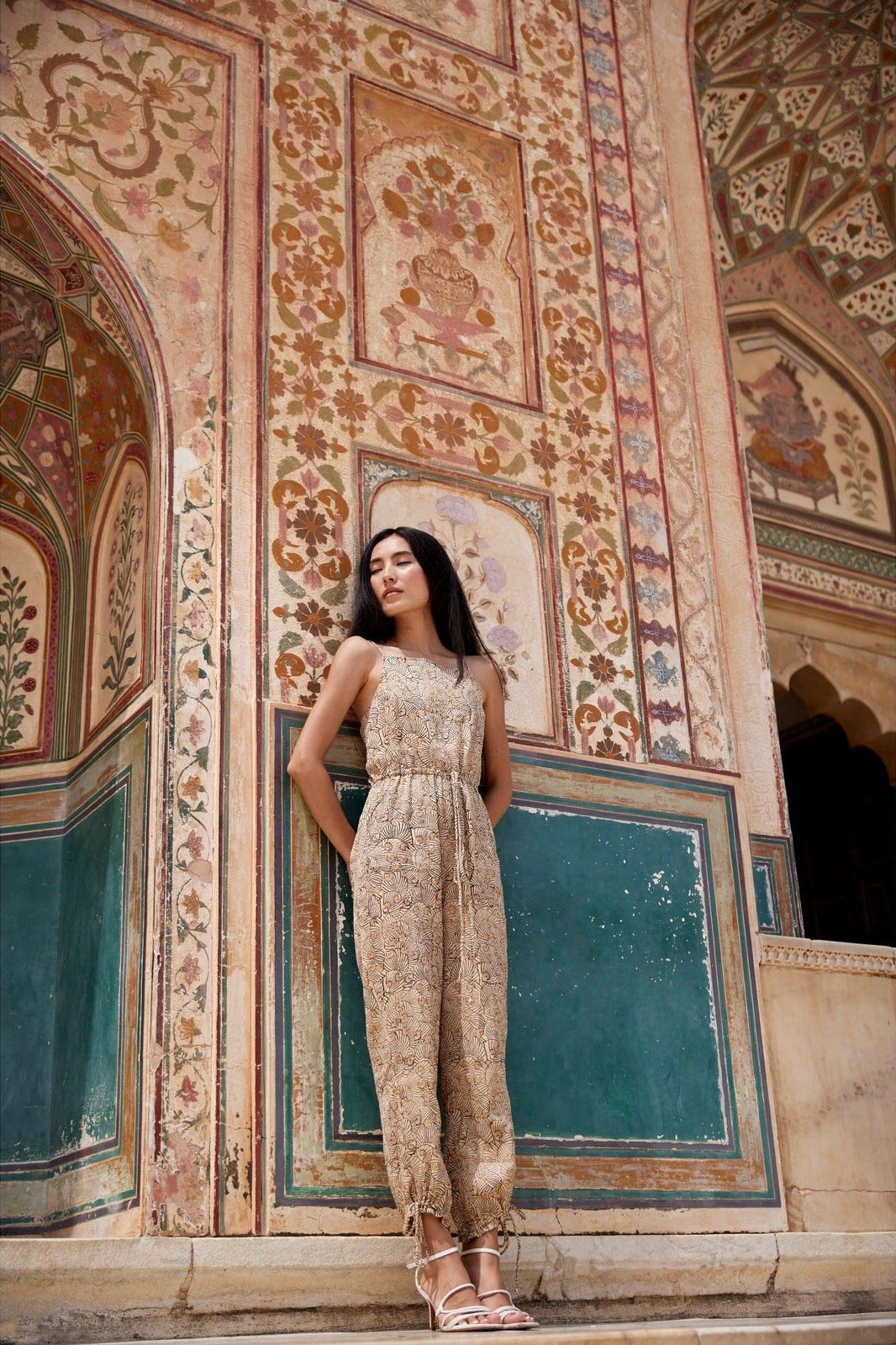 Hand-Printed Simané Jumpsuit (Desert Sand) - CQC LA -