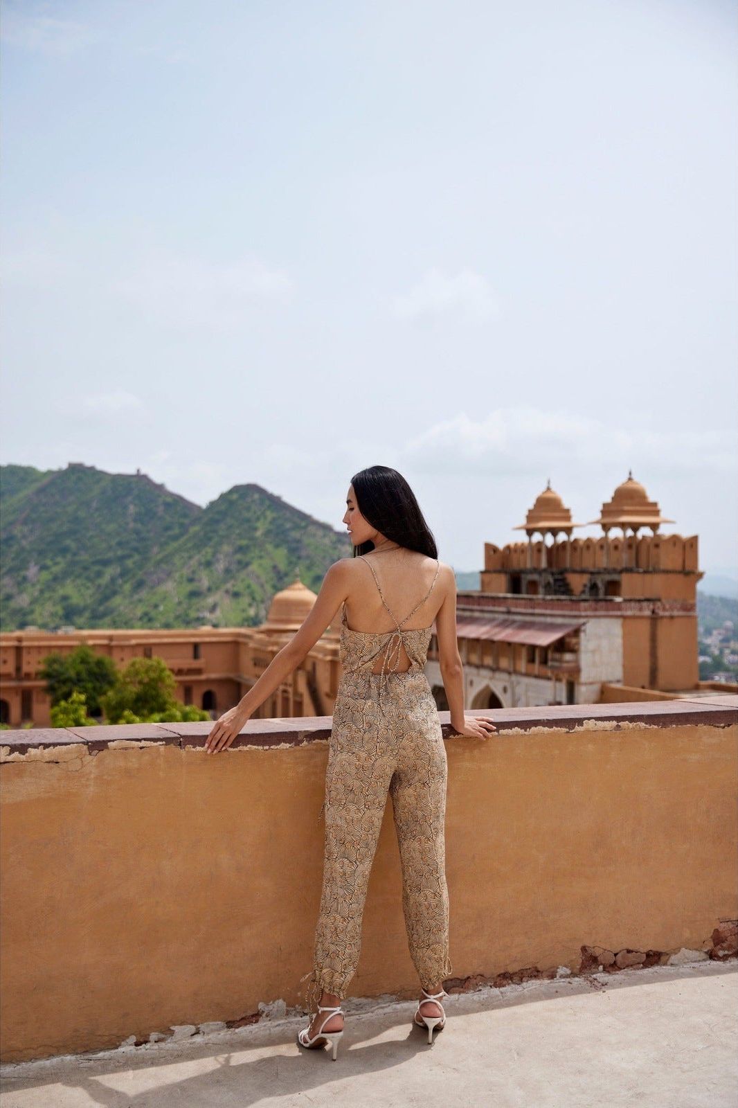 Hand-Printed Simané Jumpsuit (Desert Sand) - CQC LA -