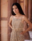 Hand-Printed Simané Jumpsuit (Desert Sand) - CQC LA -