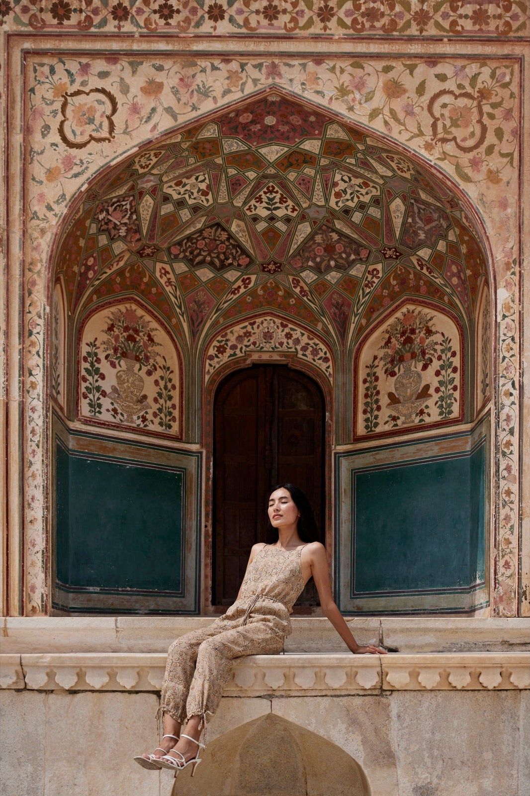 Hand-Printed Simané Jumpsuit (Desert Sand) - CQC LA -