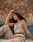 Hand-Printed Simané Jumpsuit (Desert Sand) - CQC LA -