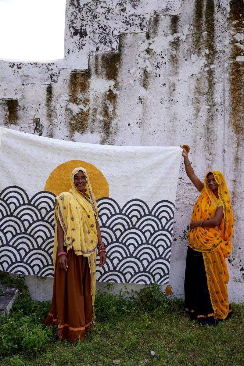 Making Waves Kantha Throw - CQC LA -