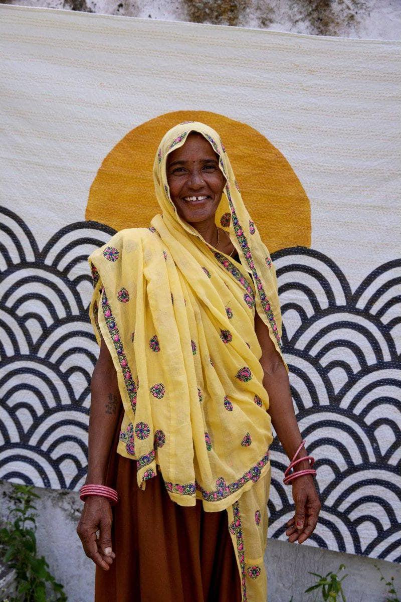 Making Waves Kantha Throw - CQC LA -