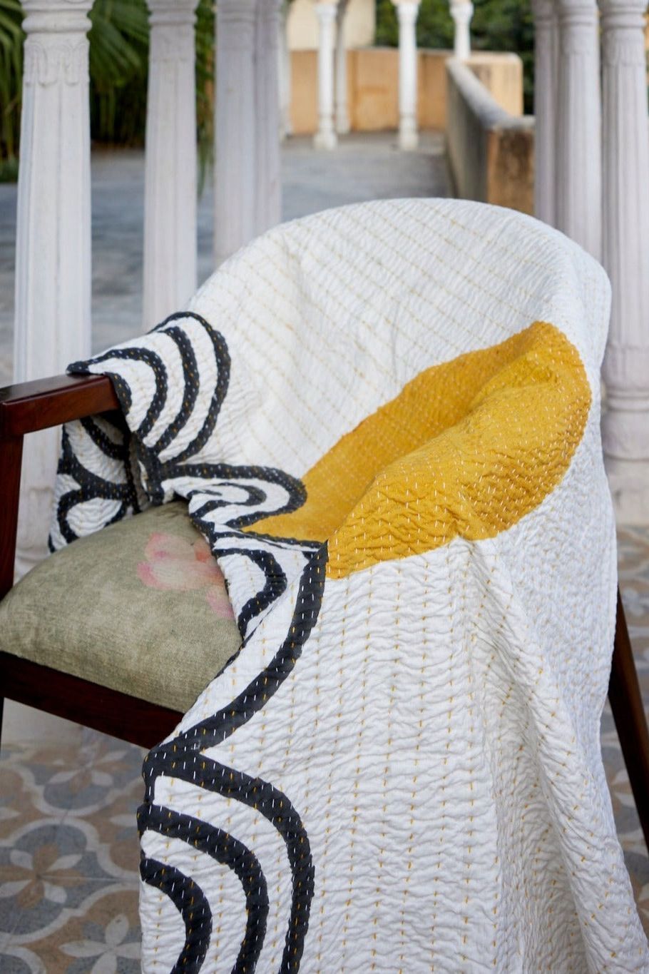 Making Waves Kantha Throw - CQC LA -